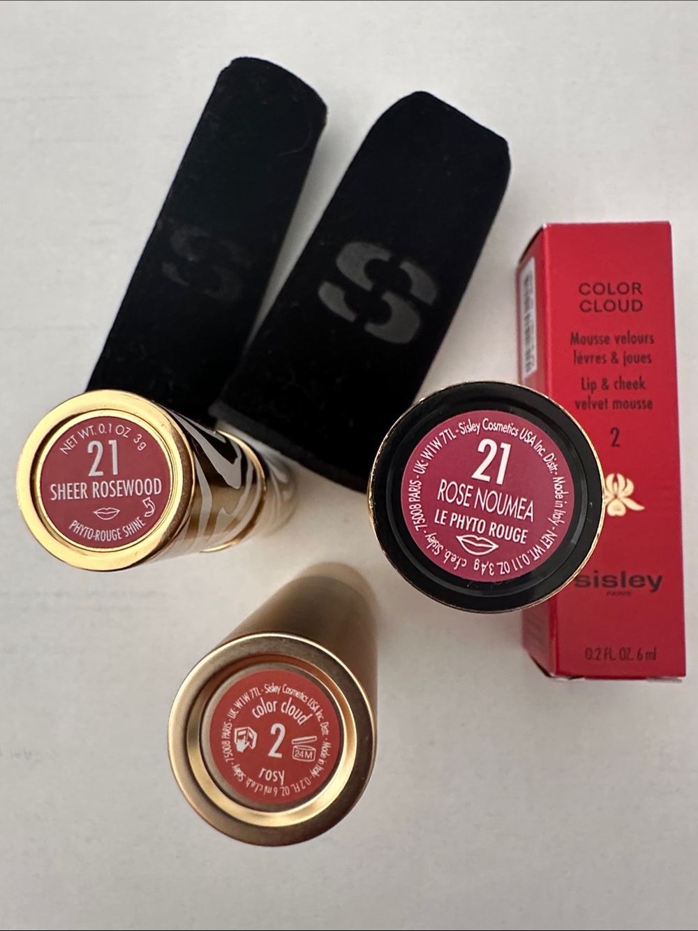 Sisley Paris Lip & Cheek Color Cloud 2 / Rose Noumea & Sheer Rosewood lipsticks